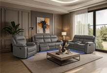 Load image into Gallery viewer, U6026 GREY PU 46A REC SOFA/CONSOLE REC LOVESEAT/GLIDER RECLINER

