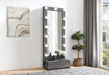 Load image into Gallery viewer, LEXI GREY TALL MIRROR WITH DRAWER AND SPEAKERS
