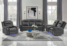 Load image into Gallery viewer, U8879 BLANCHE CHARCOAL PWR CON REC LS W/LED, GLOBAL SS &amp; SUBWOOFER
