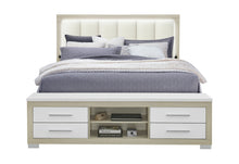 Load image into Gallery viewer, EMMA NATURAL/WHITE KING BED WITH LED AND USB
