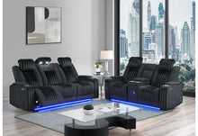 Load image into Gallery viewer, U8000 BLACK PWR REC SOFA/PWR CONSOLE REC LOVESEAT W/PHR
