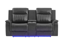 Load image into Gallery viewer, U8879 BLANCHE CHARCOAL PWR CON REC LS W/LED, GLOBAL SS &amp; SUBWOOFER
