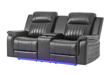 Load image into Gallery viewer, U8879 BLANCHE CHARCOAL PWR CON REC LS W/LED, GLOBAL SS &amp; SUBWOOFER
