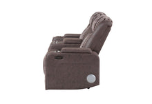 Load image into Gallery viewer, U8000 BROWN PWR CONSOLE REC LOVESEAT W/PHR, LED AND SPEAKER
