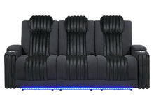 Load image into Gallery viewer, U8000 BLACK PWR REC SOFA W/PHR, DDT, READING LIGHT &amp; LED LIGHT
