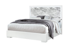 Load image into Gallery viewer, NAOMI SILVER MARBLE KING BED WITH LED
