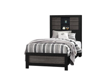 Load image into Gallery viewer, LISBON GREY/BLACK BOOKCASE TWIN BED
