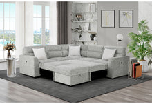Load image into Gallery viewer, U9401 NICKEL SOFA BED SECTIONAL WITH 3 PILLOWS AND OTTOMAN
