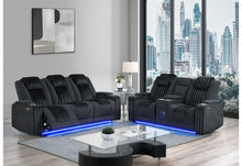 Load image into Gallery viewer, U8000 BLACK PWR REC SOFA/PWR CONSOLE REC LOVESEAT W/PHR
