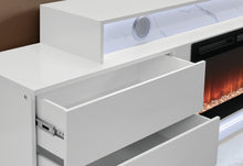 Load image into Gallery viewer, KIRA WHITE 87" ENTERTAINMENT UNIT WITH BLUETOOTH SPEAKER AND LED

