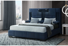 Load image into Gallery viewer, OSCAR NAVY BLUE KING BED NO WOOD TRIM
