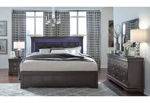Load image into Gallery viewer, POMPEI METALLIC GREY FULL BED WITH LED
