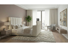 Load image into Gallery viewer, SERENITY CREMA QUEEN BED WITH SPEAKER, TV LIFT AND FIREPLACE
