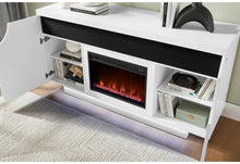 Load image into Gallery viewer, AILEEN WHITE 66" ENT UNIT W/LED, SPEAKERS, CRYSTAL AND POP-UP DOORS
