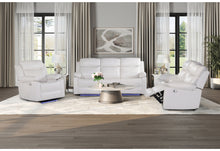 Load image into Gallery viewer, U6026 BLANCHE WHITE REC SOFA W/LED/CONS REC LS W/SPKR&amp;LED/GR W/LED
