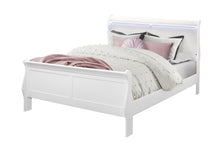 Load image into Gallery viewer, CHARLIE WHITE QUEEN BED WITH LED, DRESSER, MIRROR AND NIGTHSTAND
