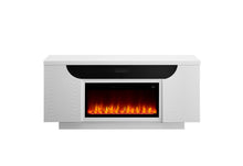 Load image into Gallery viewer, AILEEN WHITE 76" ENT UNIT W/LED, SPEAKERS, CRYSTAL AND POP-UP DOORS
