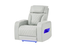Load image into Gallery viewer, U8611 BLANCHE SILVER POWER RECLINER WITH POWER HEADREST AND LED
