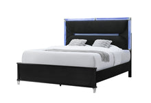 Load image into Gallery viewer, LANDO BLACK KING BED WITH CONTINUOUS LED
