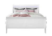 Load image into Gallery viewer, CHARLIE WHITE QUEEN BED WITH LED, DRESSER, MIRROR AND NIGTHSTAND
