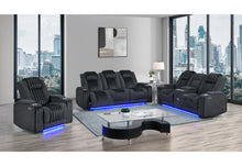Load image into Gallery viewer, U8000 BLACK PWR REC SOFA/PWR CON REC LOVESEAT/PWR RECLINER W/PHR
