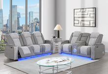 Load image into Gallery viewer, U8000 GREY PWR REC SOFA/PWR CONSOLE REC LOVESEAT W/PHR
