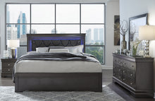 Load image into Gallery viewer, POMPEI METALLIC GREY KING BED GROUP WITH LED
