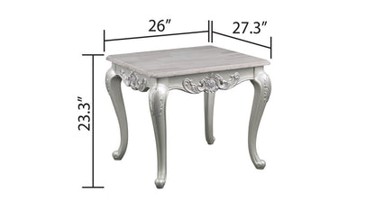 Galaxy Home Melrose End Table in Silver
