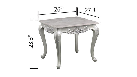 Galaxy Home Melrose End Table in Silver