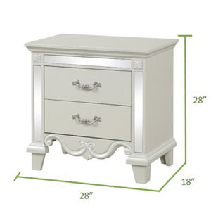 Galaxy Home Milan Nightstand in White - Ego Home Furniture