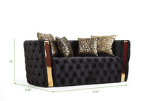 Load image into Gallery viewer, Galaxy Home Naomi Loveseat in Black
