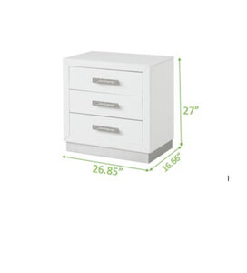 Galaxy Home Coco Nightstand in Milky White - Ego Home Furniture