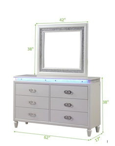 Galaxy Home Perla Dresser in Milky White - Ego Home Furniture