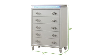 Galaxy Home Perla LED Chest in Milky White