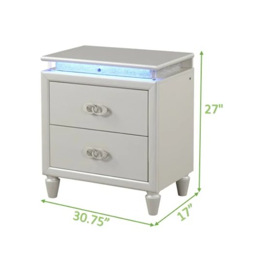 Galaxy Home Passion Nightstand in Milky White