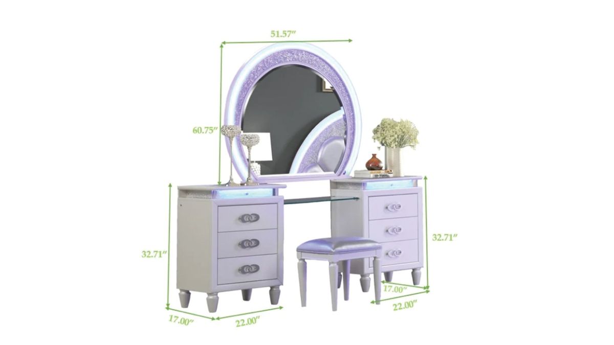 Galaxy Home Perla LED Vanity in Milky White