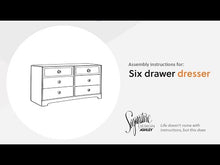 Load and play video in Gallery viewer, Paxberry - Six Drawer Dresser - Weatherworn - Whitewash
