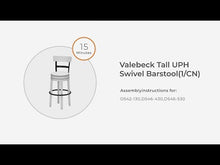 Load and play video in Gallery viewer, Valebeck - Tall Upholstered Swivel Barstool
