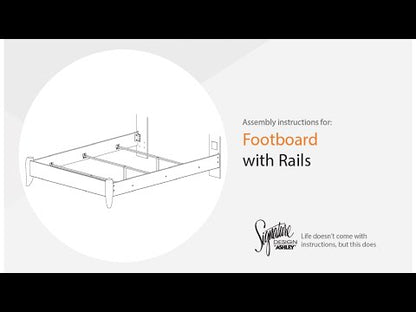 Fraluna - King Panel Footboard With Rails - Charcoal