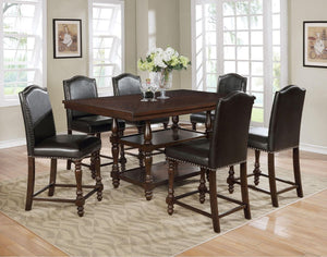 Crown Mark Langley Counter Height Chair (Set of 2) in Dark Brown - Ego Home Furniture