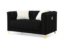 Load image into Gallery viewer, Galaxy Home Russell Loveseat in Black image
