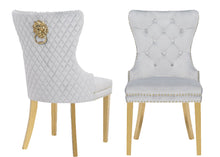 Load image into Gallery viewer, Galaxy Home Simba Gold Legs Dining Chair (Set of 2) in Silver image
