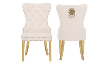 Load image into Gallery viewer, Galaxy Home Simba Gold Legs Dining Chair (Set of 2) in Beige image
