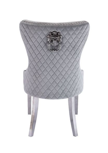 Galaxy Home Simba Stainless Steel Legs Dining Chair (Set of 2) in Silver