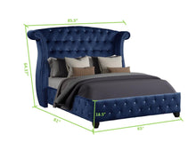 Load image into Gallery viewer, Galaxy Home Sophia Queen Bed in Blue
