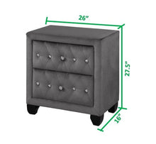 Load image into Gallery viewer, Galaxy Home Sophia Nightstand Gray - Ego Home Furniture
