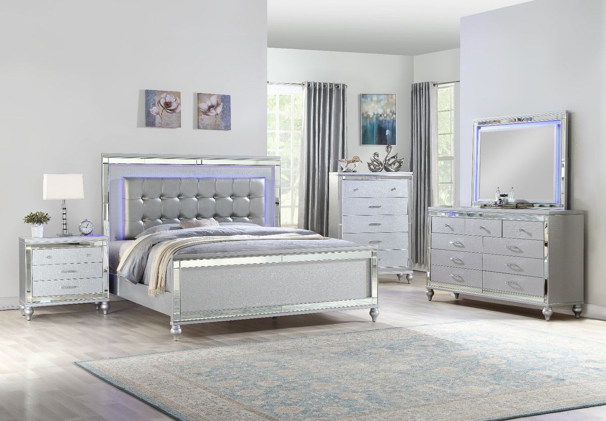 Galaxy Home Sterling Nightstand Silver