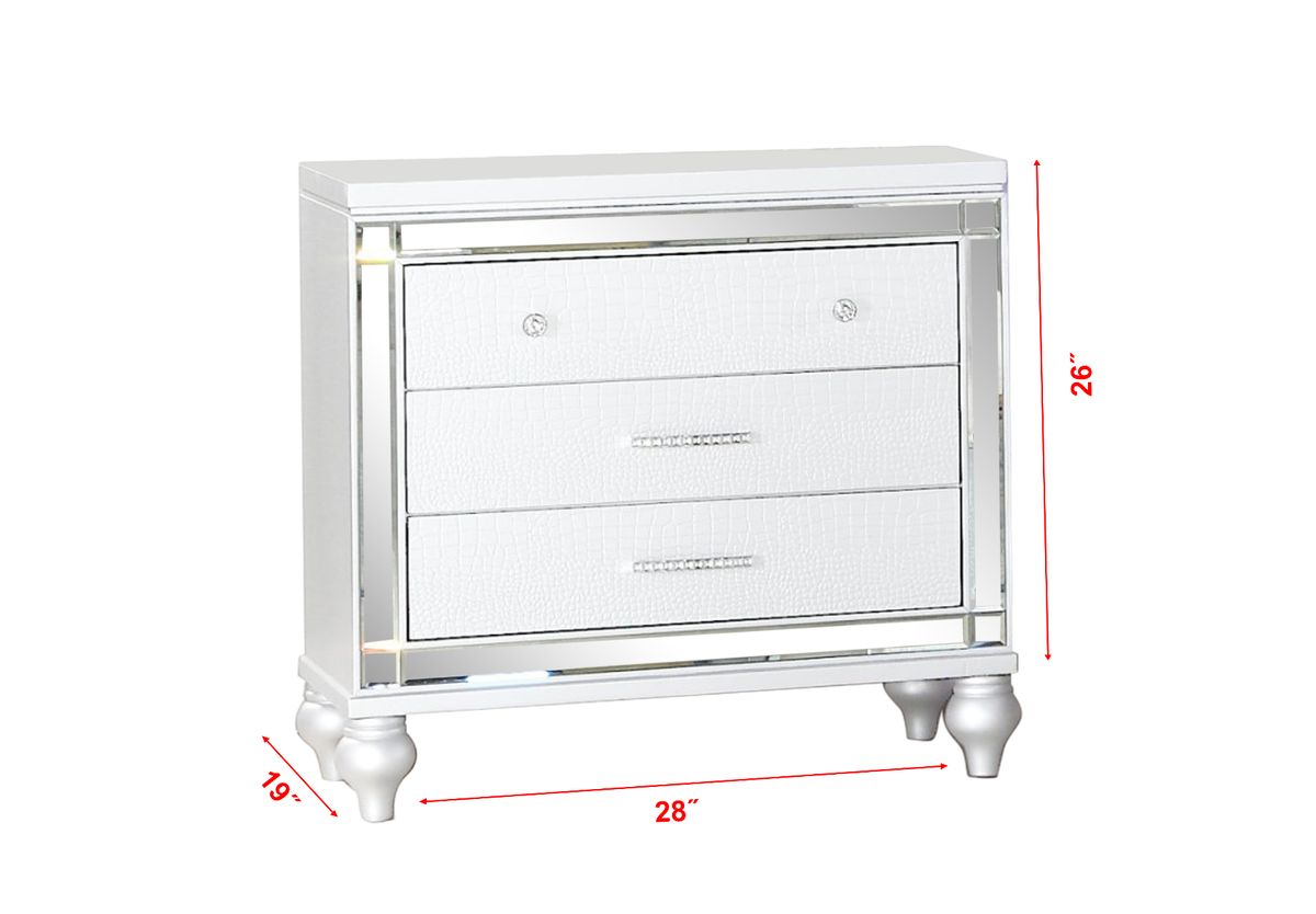 Galaxy Home Sterling Nightstand White