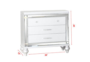 Galaxy Home Sterling Nightstand White - Ego Home Furniture