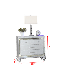 Galaxy Home Sterling Nightstand Silver - Ego Home Furniture
